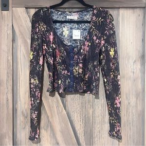 NWT!! Free People Crop Floral Shirt